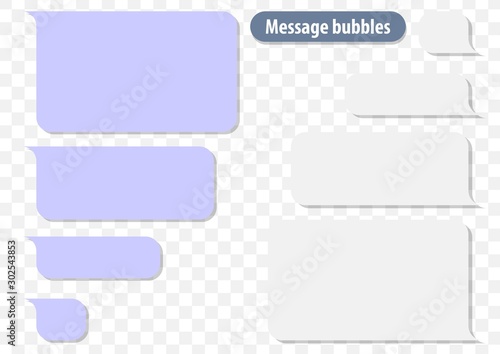 Message chat bubbles isolated on transparent background. Vector illustration