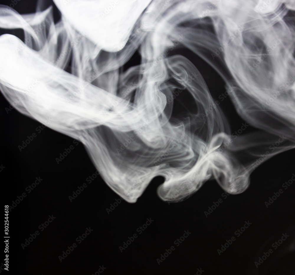 Fototapeta premium White smoke black background. Weap steam. Fog concept on dark.