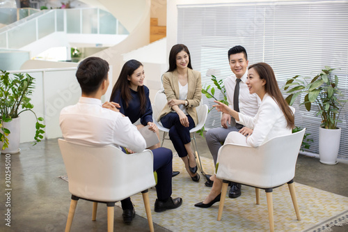 Chinese business people having a meeting in office