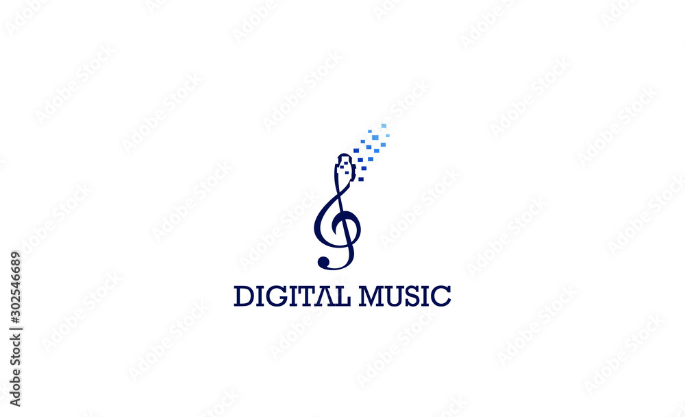 Obraz premium simple creative Musical notes with digital accents, song, melody or tune flat vector icon for musical apps and websites.