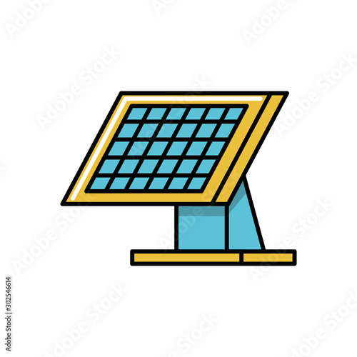 Isolated solar panel icon line design