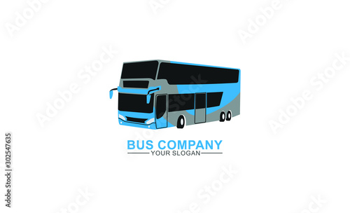 simple and unique double decker bus logo template vector icon for tourism and transportations