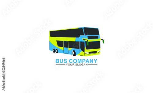 simple and unique double decker bus logo template vector icon for tourism and transportations
