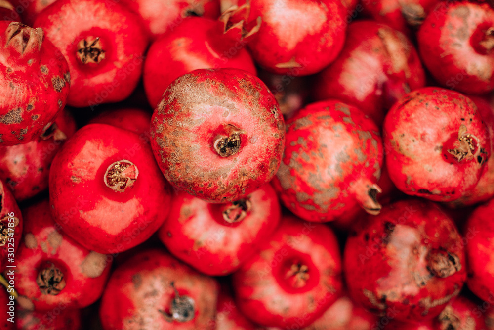 tasty ripe red pomegranate on the food market tasty ripe red pomegranate on the food market