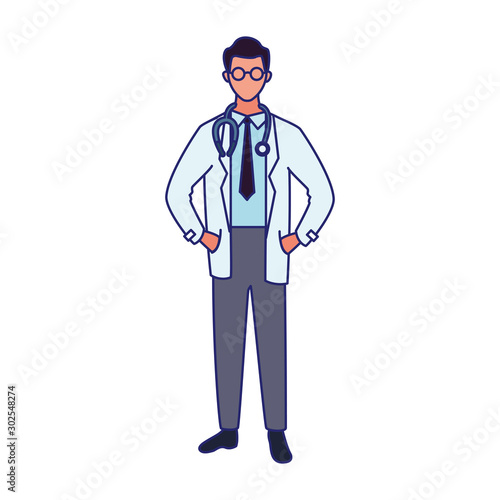 doctor man standing icon