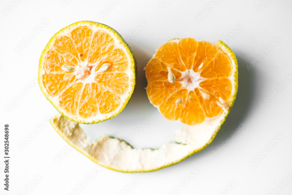 slices of orange on white background slices of orange on white background