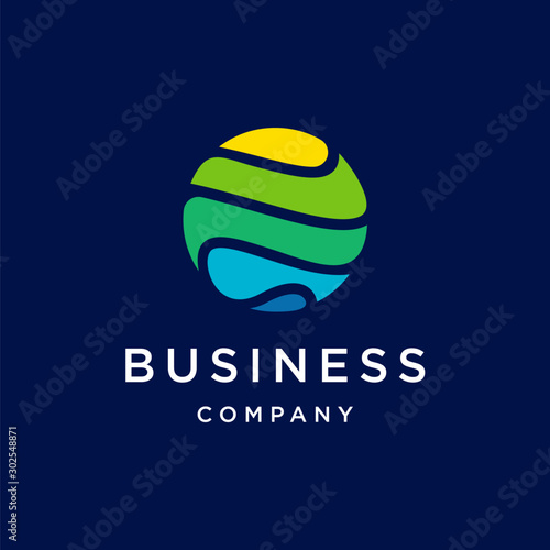 global tech icon logo design vector illustration