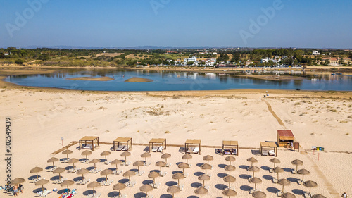 Aerial photography of Fabrica Beach in Cancela velha Portugal On Algarve.