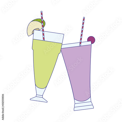 coconut and grape smoothies cups