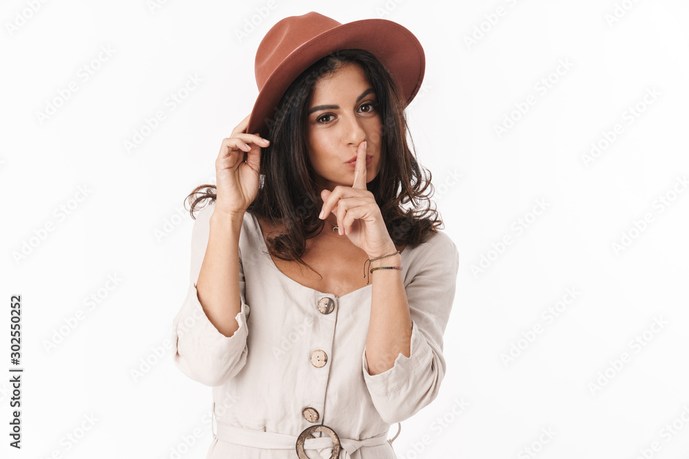 Beautiful lovely young brunette woman wearing summer dress Beautiful lovely young brunette woman wearing summer dress
