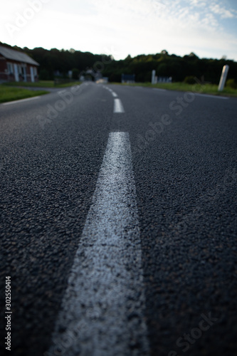 detail of the road white lines