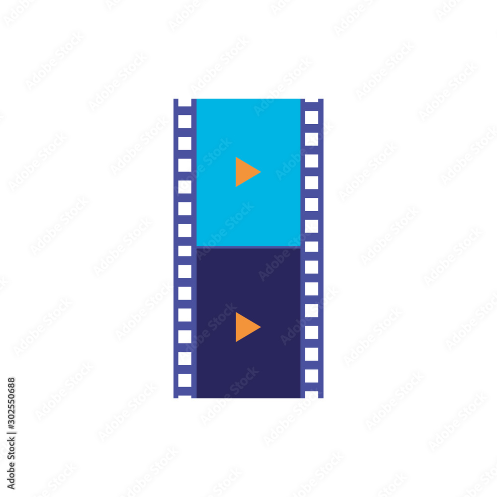 Isolated cinema tape icon flat design