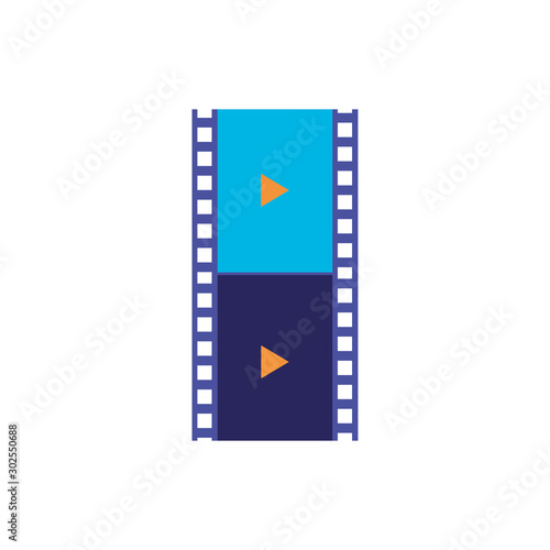 Isolated cinema tape icon flat design