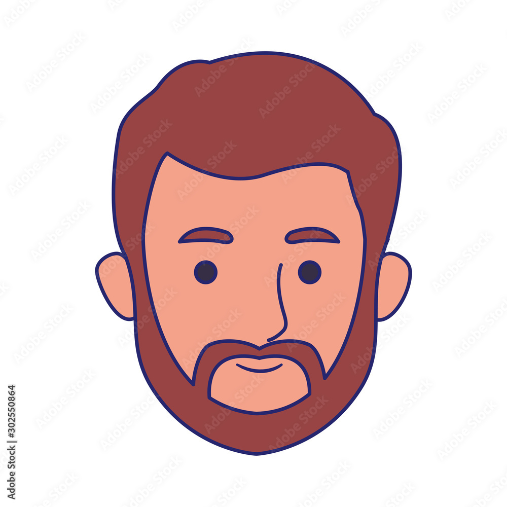 cartoon man with beard icon, colorful design cartoon man with beard icon, colorful design