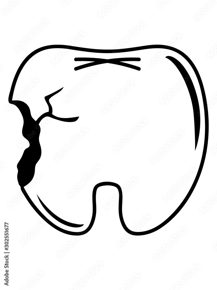 milchzahn karies loch im zahn krank kaputt baby zähnchen niedlich klein kind clipart mund putzig