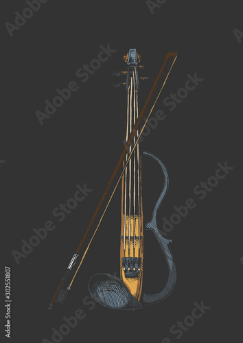 electric violin with bow