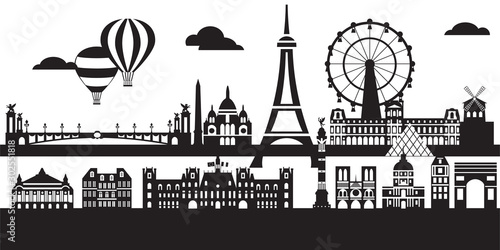 Paris City Skyline vector 5