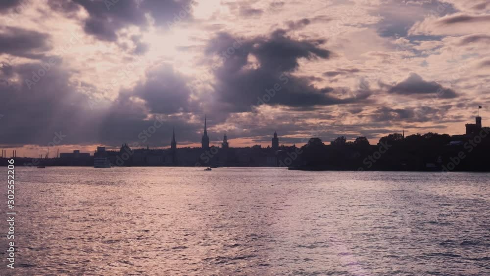 Amazing view of Stockholm Gamla Stan in a Cool Rose Sunset Amazing view of Stockholm Gamla Stan in a Cool Rose Sunset