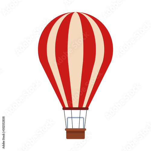 hot air balloon icon, flat design