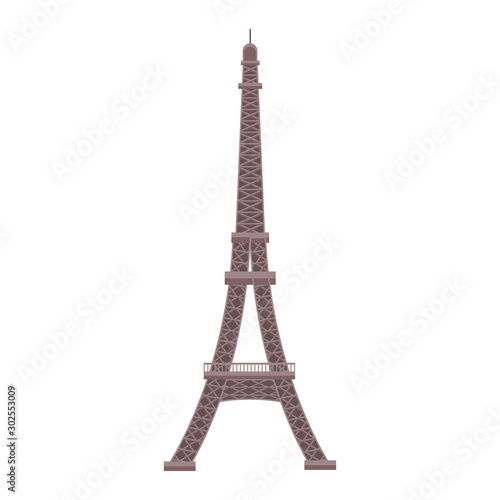 eiffel tower icon, flat design
