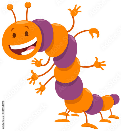 funny caterpillar insect comic animal character