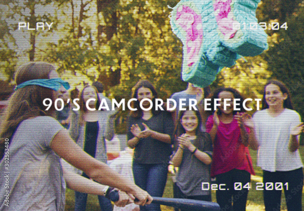 Retro Camcorder Effect Mockup Stock Template Adobe Stock