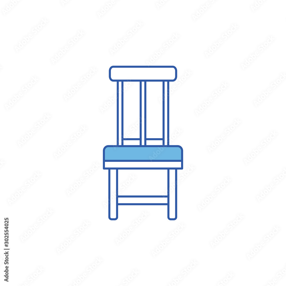 Isolated home chair icon fill design Isolated home chair icon fill design