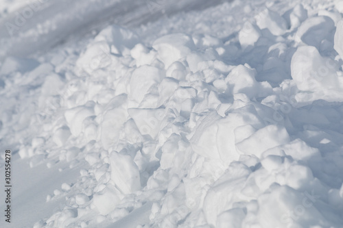 A pile of lumpy snow 
