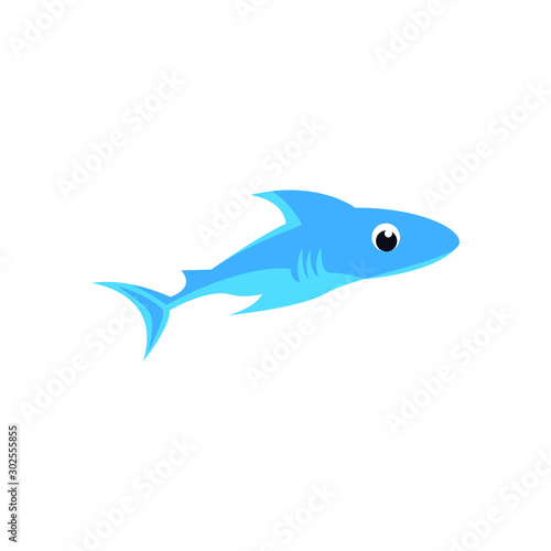 Shark logo template. A cute shark front face, diving School , scuba club, Snorkeling equipment shop