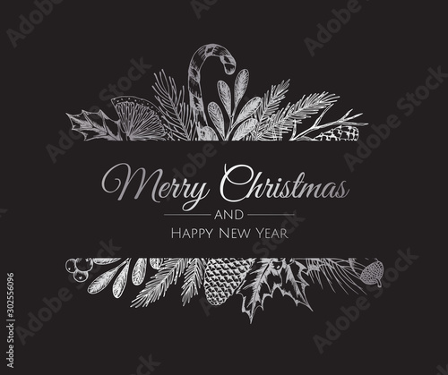 Merry Christmas background with christmas element. Vector illustration