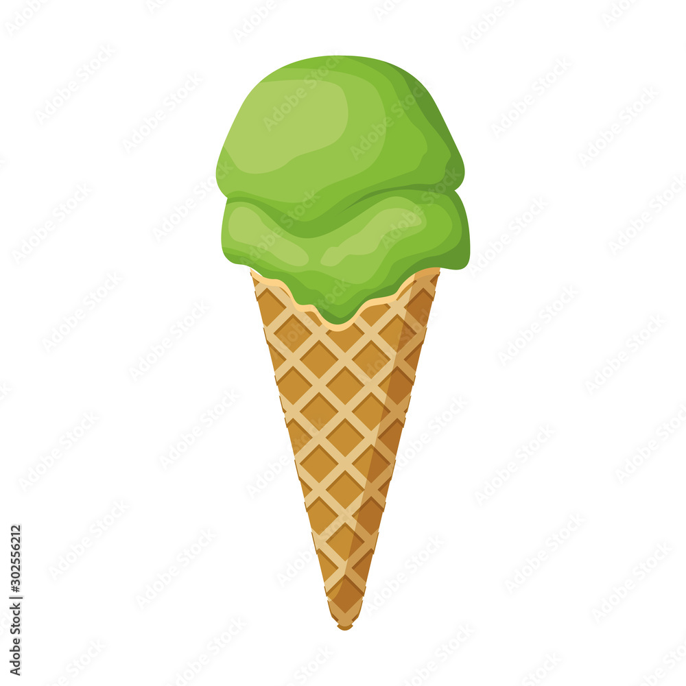 ice cream cone icon, flat design