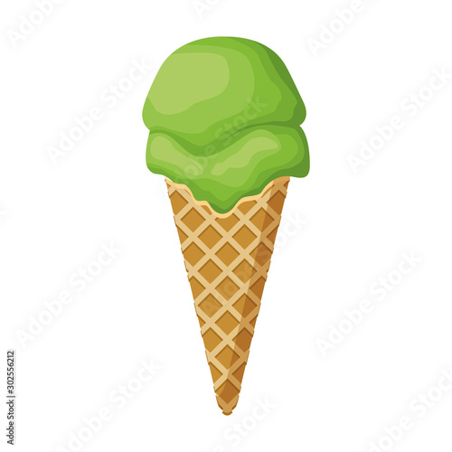ice cream cone icon, flat design