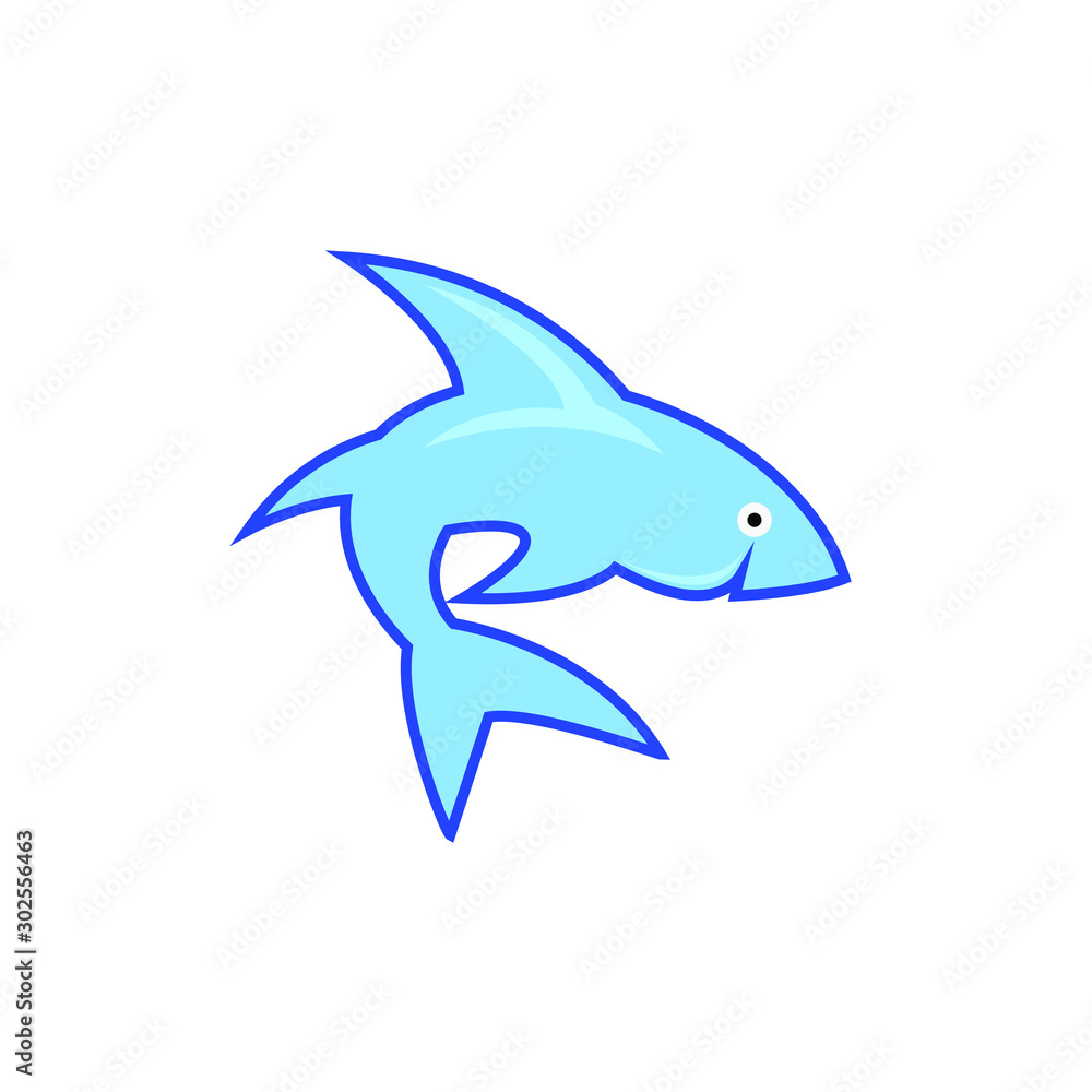 Shark logo template. A cute shark front face, diving School , scuba club, Snorkeling equipment shop Shark logo template. A cute shark front face, diving School , scuba club, Snorkeling equipment shop