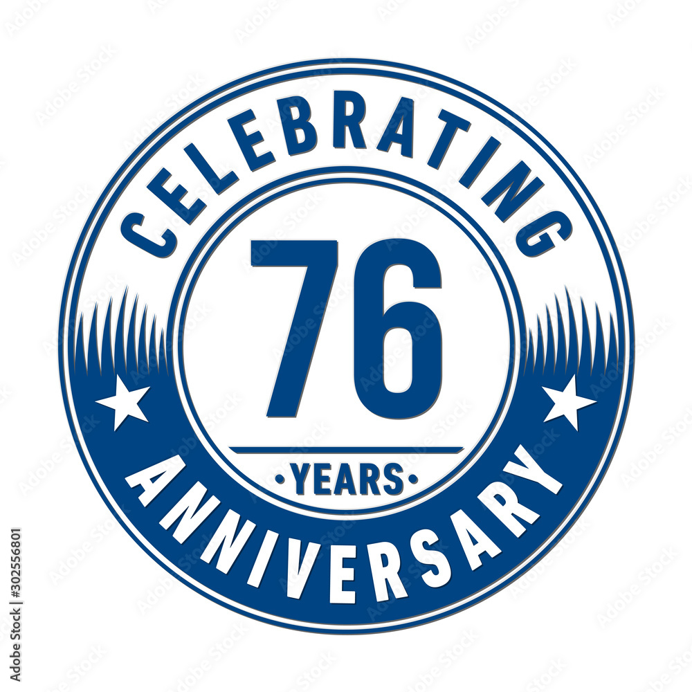 76 years anniversary celebration logo template. Vector and illustration.