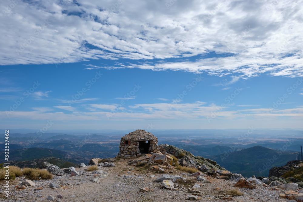 Former shepherd's cabin at the peak of Las Villuercas, Extremadura region, highest point in the region, next to the town of Guadalupe