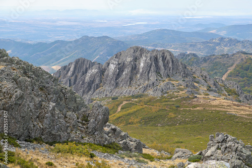 View from the peak of Las Villuercas, region of Extremadura, highest point in the region, next to the town of Guadalupe
