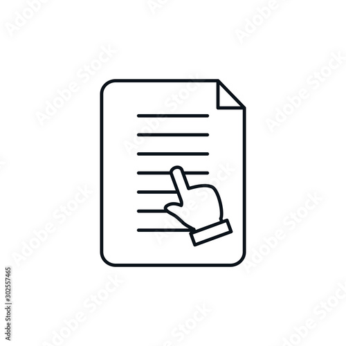 Isolated document icon line design