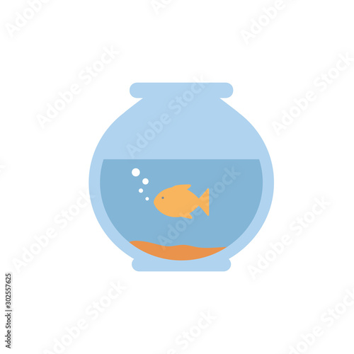 Isolated fishbowl icon flat design