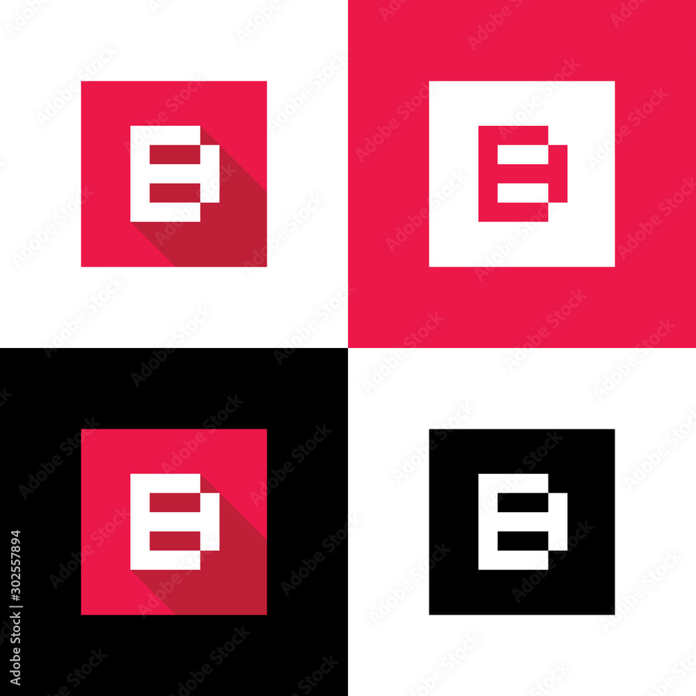 Obraz premium Initial letter B icon design, flat style vector illustration