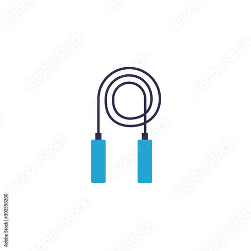 Isolated gym rumping rope flat design
