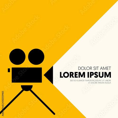 Movie and film poster design template background vintage retro style