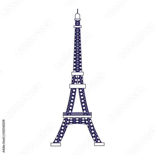 eiffel tower icon, flat design