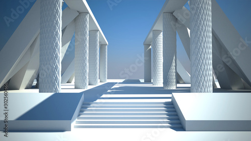 Space environment, ready for comp of your characters.3D rendering