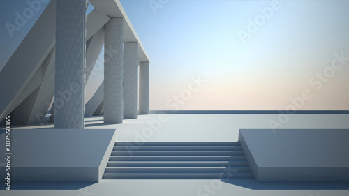 Space environment, ready for comp of your characters.3D rendering