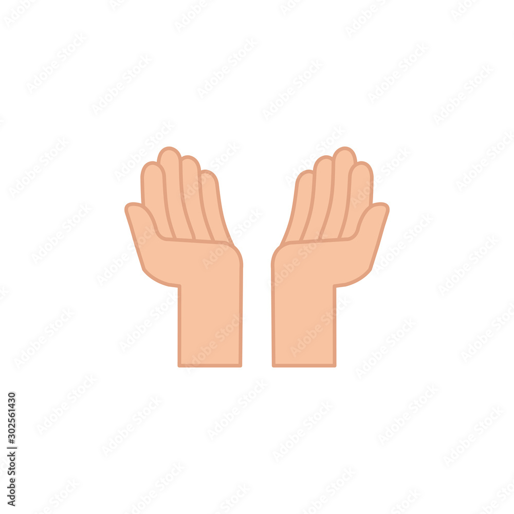 Isolated hand signal icon fill design Isolated hand signal icon fill design
