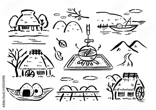 田舎筆画