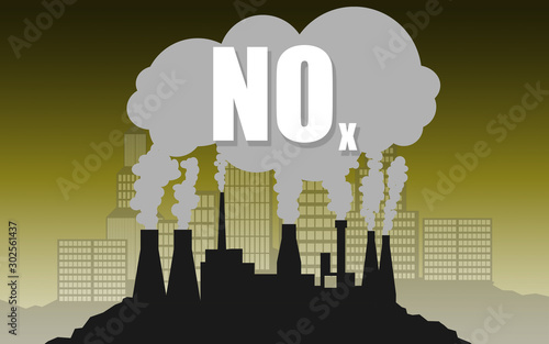 Принти на полотні Environmental concept of nitrogen oxides or NOx air pollution