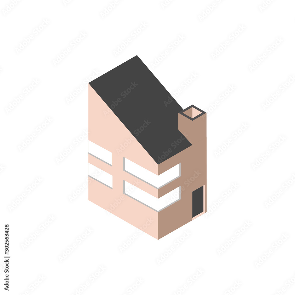 modern block building isometric style modern block building isometric style