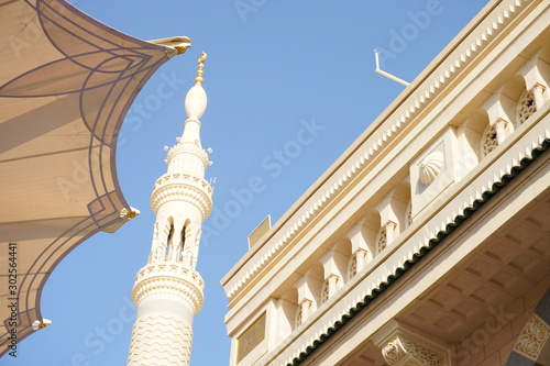 Big umbrella structure of al masjid al nabawi from the holy land and beautiful building structure madinah saudi arabia