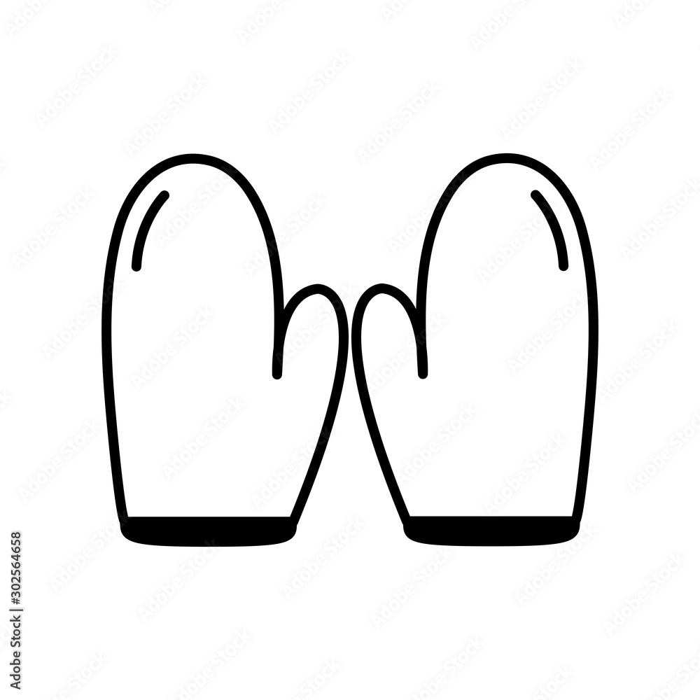 Isolated kitchen gloves line design Isolated kitchen gloves line design